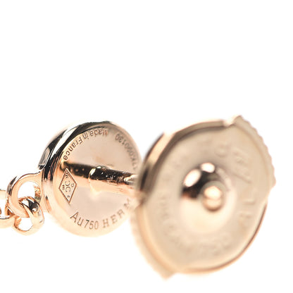 Hermes 18K Rose Gold Diamond Gambade Earrings 6 of 7