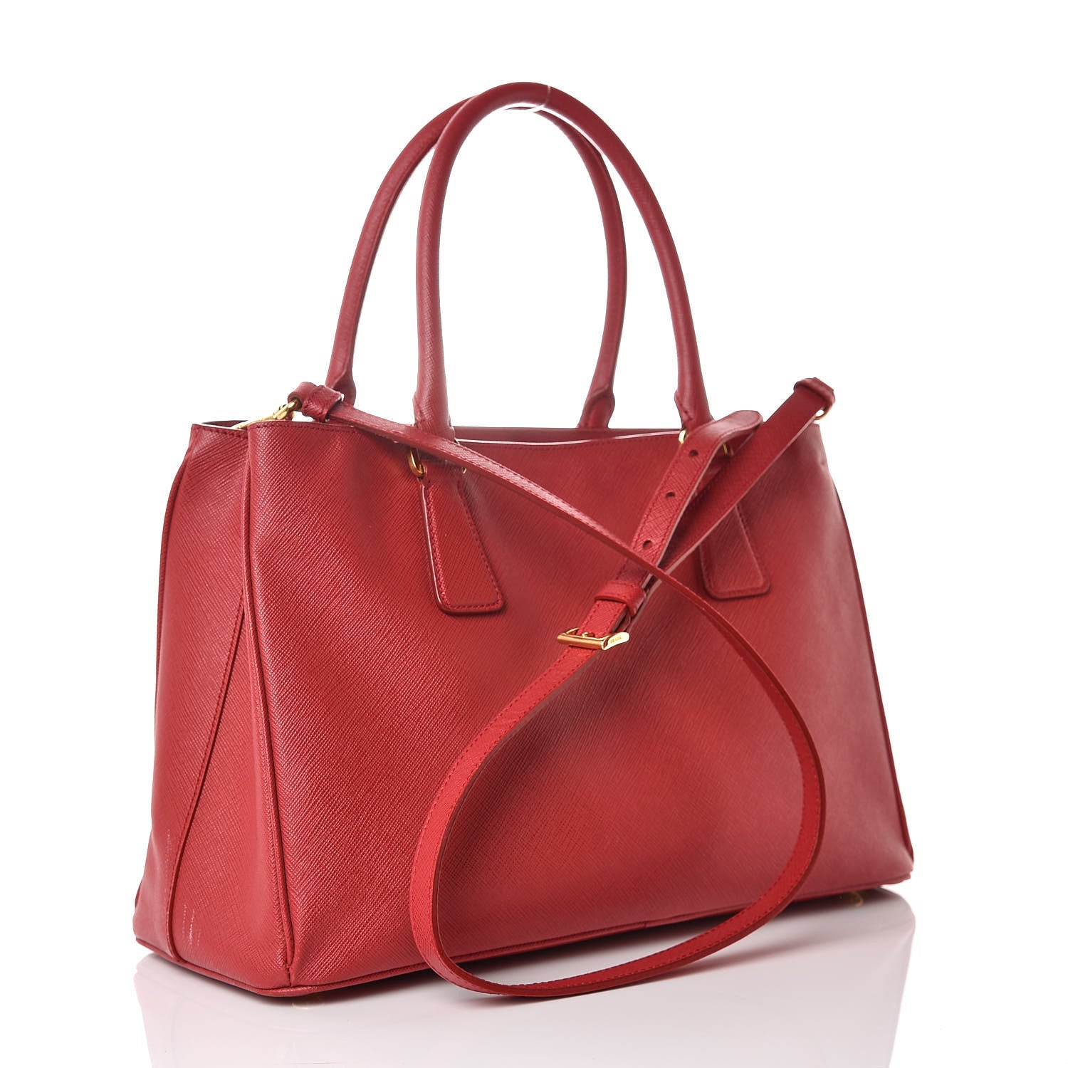 Prada Saffiano Lux Medium Tote Fuoco 3 of 14
