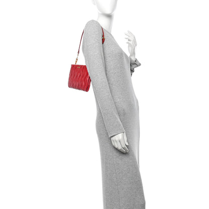 Miu Miu Nappa Matelasse Crossbody Clutch Rubino 2 of 11