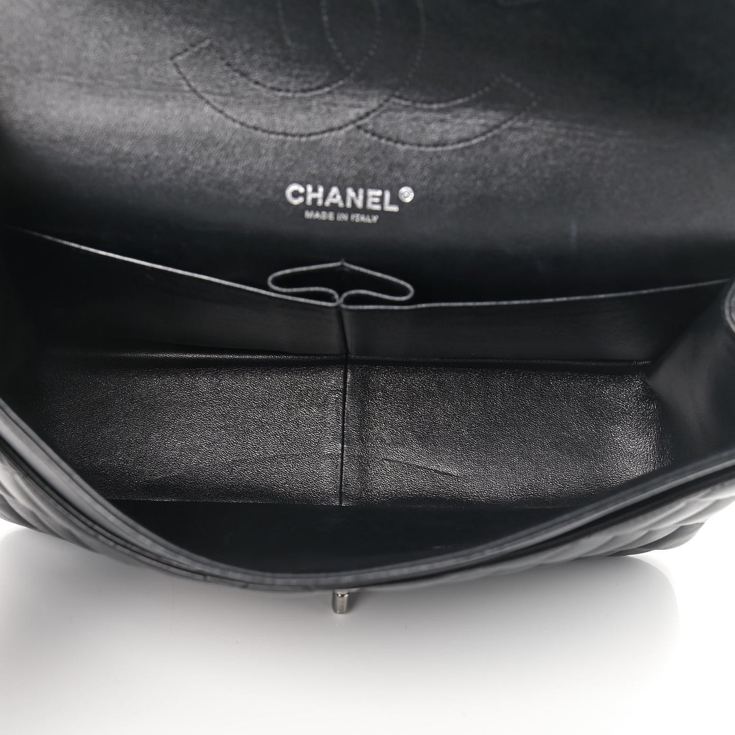 Lambskin Quilted Jumbo Double Flap Black