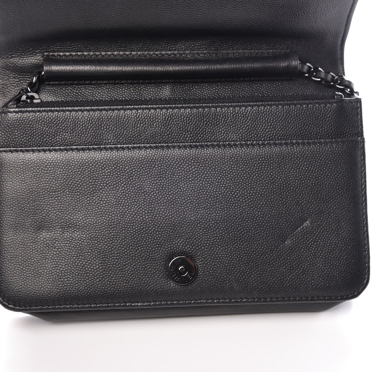 Caviar Quilted Boy Wallet On Chain WOC So Black
