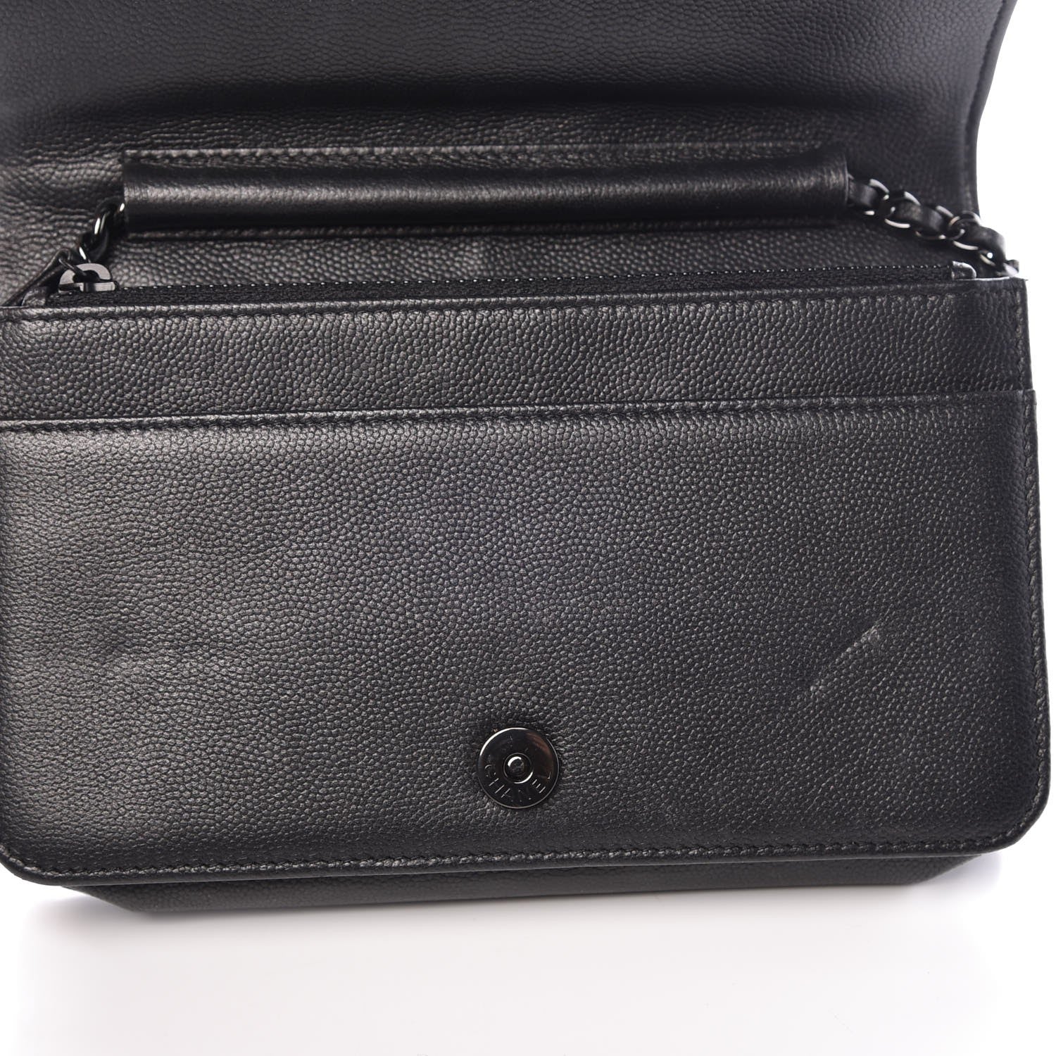 Chanel Caviar Quilted Boy Wallet On Chain WOC So Black 10 of 11