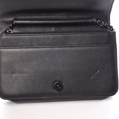 Chanel Caviar Quilted Boy Wallet On Chain WOC So Black 10 of 11