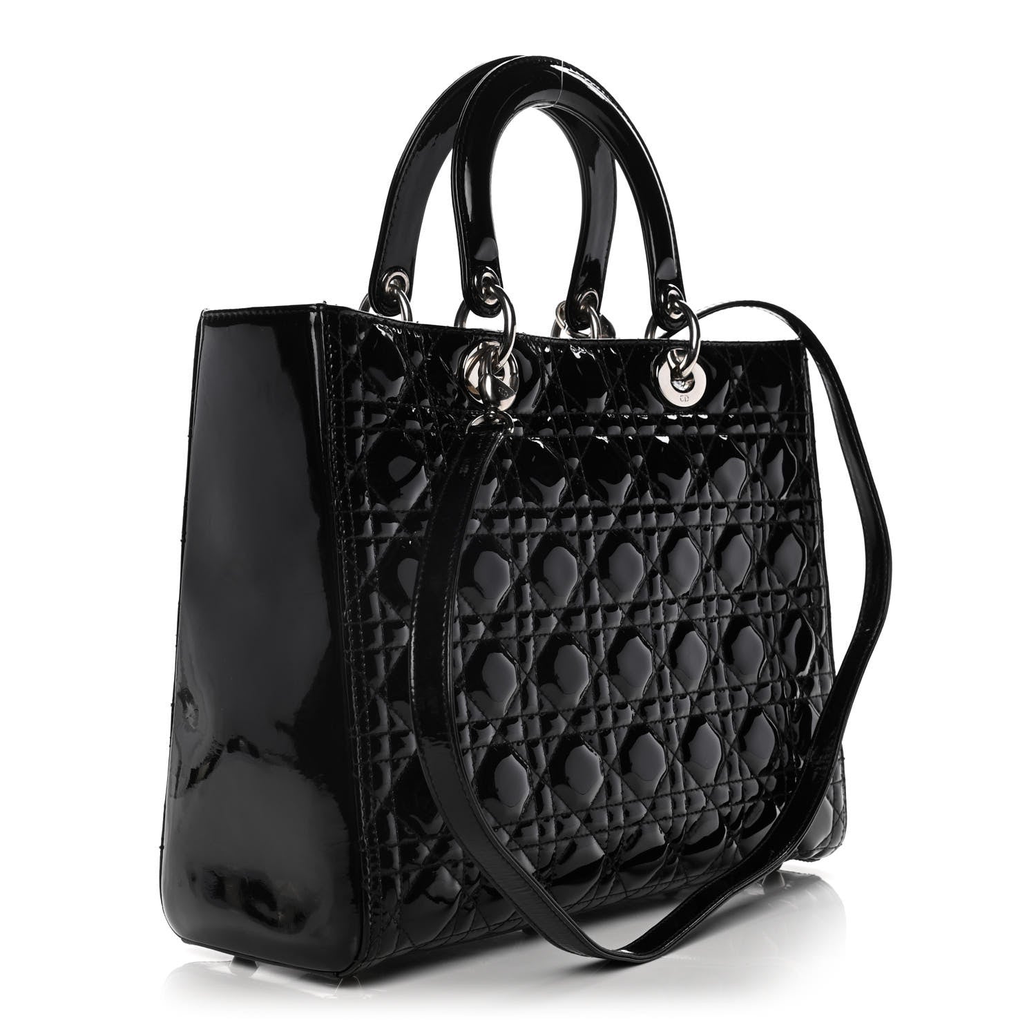 Christian Dior Patent Cannage Large Lady Dior Black 3 of 14
