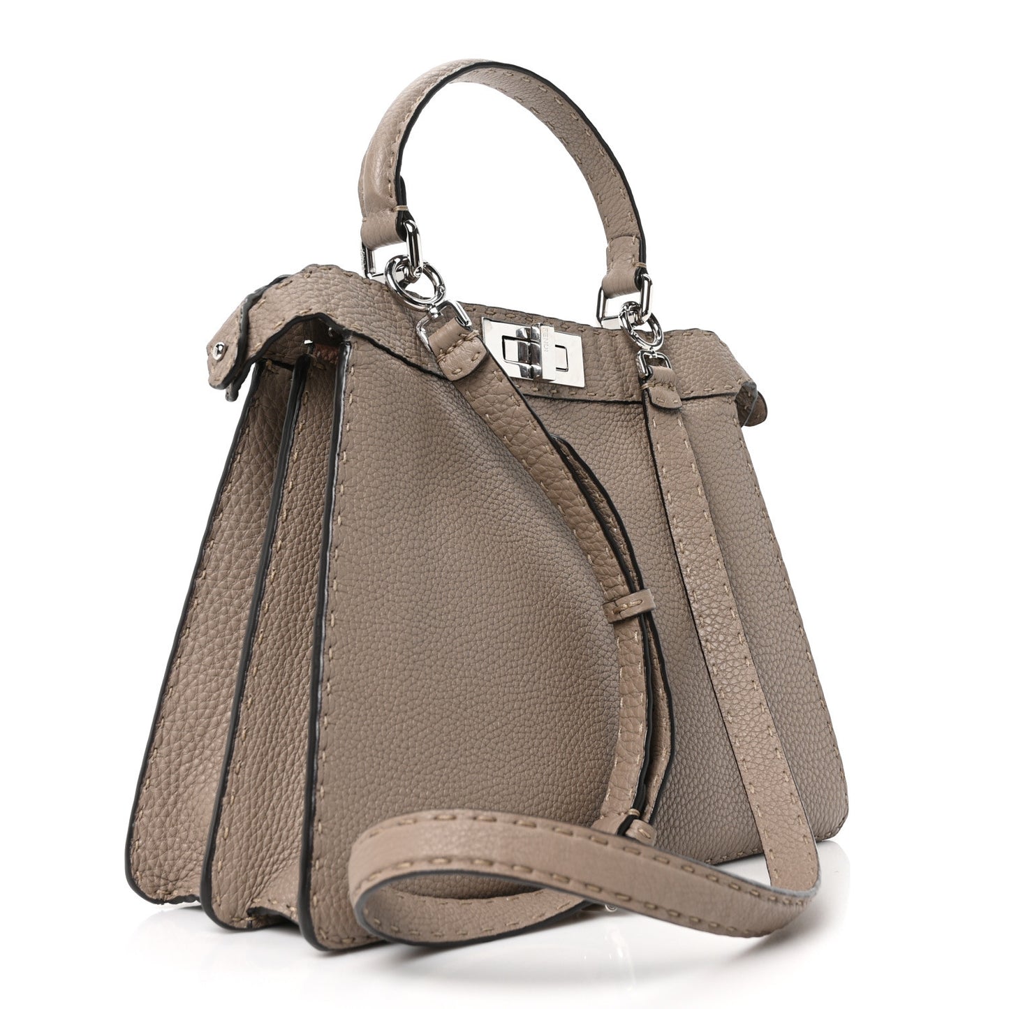 Cuoio Romano Selleria Chamois Medium Peekaboo I SEE U Satchel Corda Camelia Cipria