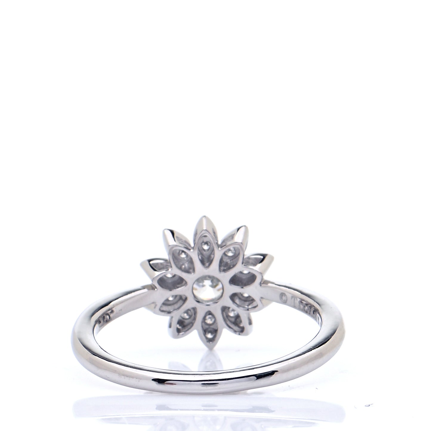 Platinum Diamond Enchant Garden Flower Ring 48 4.5
