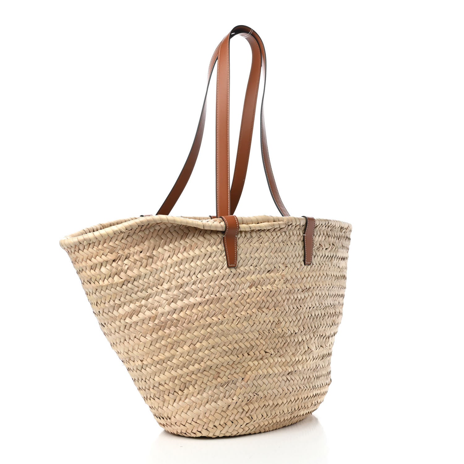 Celine Raffia Calfskin Triomphe Medium Panier Tan 3 of 11