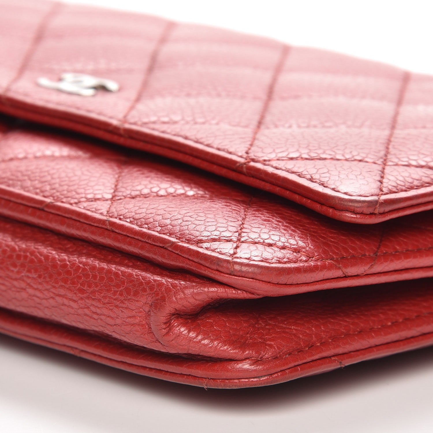 Chanel Caviar Quilted Wallet On Chain WOC Red 13 of 13