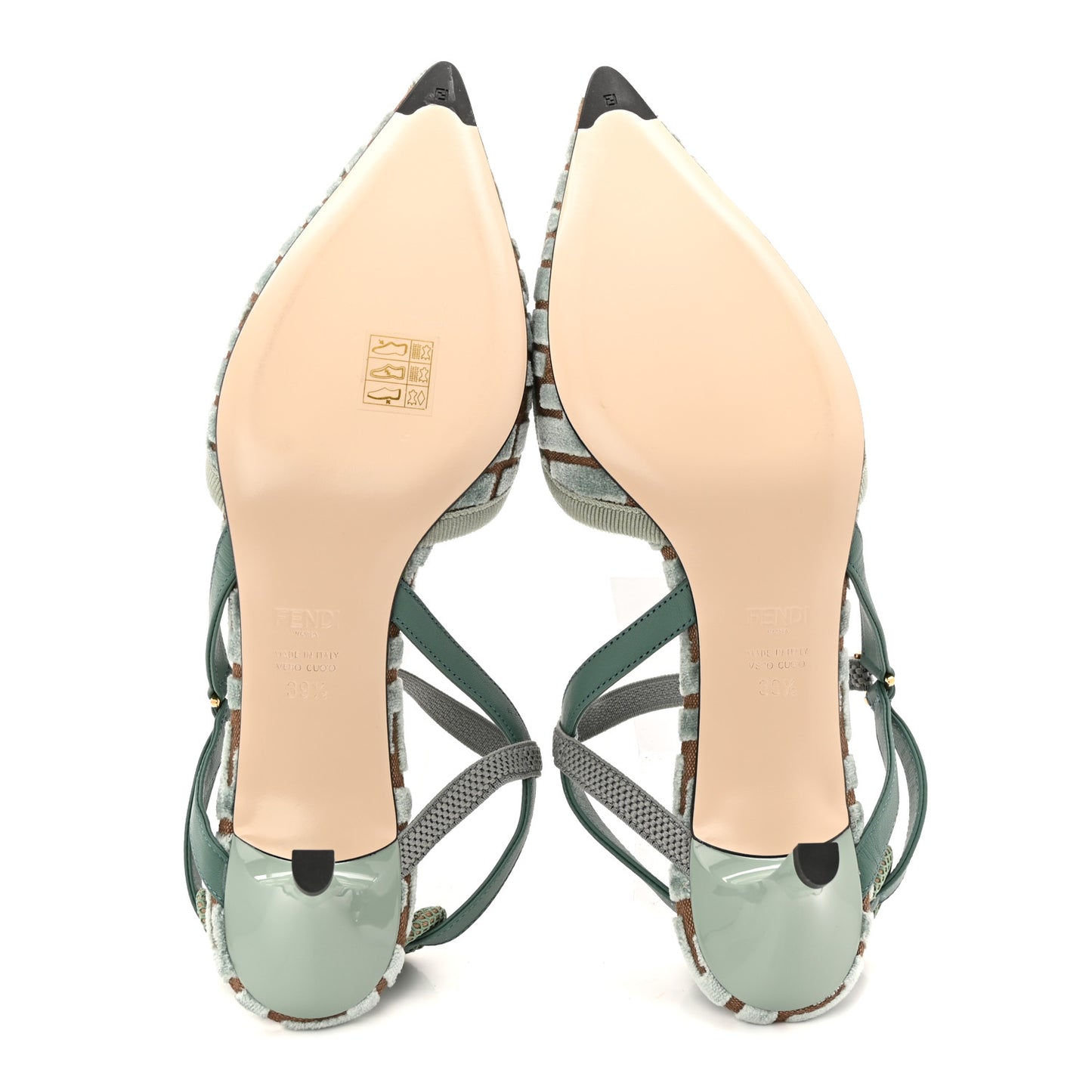 Vitello Grace Velluto FF Colibri 55mm Slingback Pumps 39.5 Menta Oil 39.5 Menta Oil Matcha