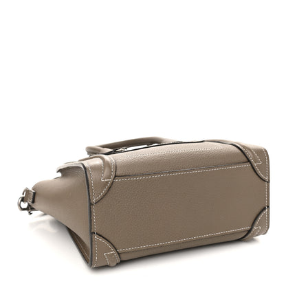 Celine Drummed Calfskin Nano Luggage Souris 4 of 10