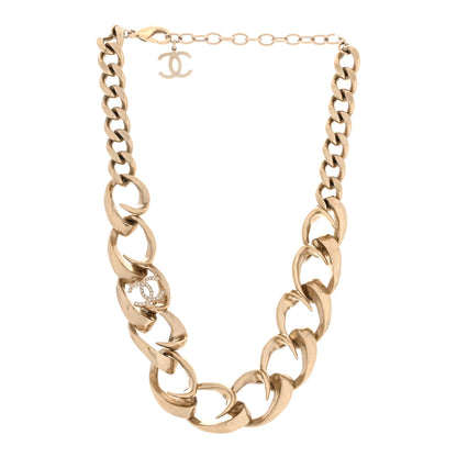 Chanel Crystal CC Chain Choker Necklace Gold 3 of 5