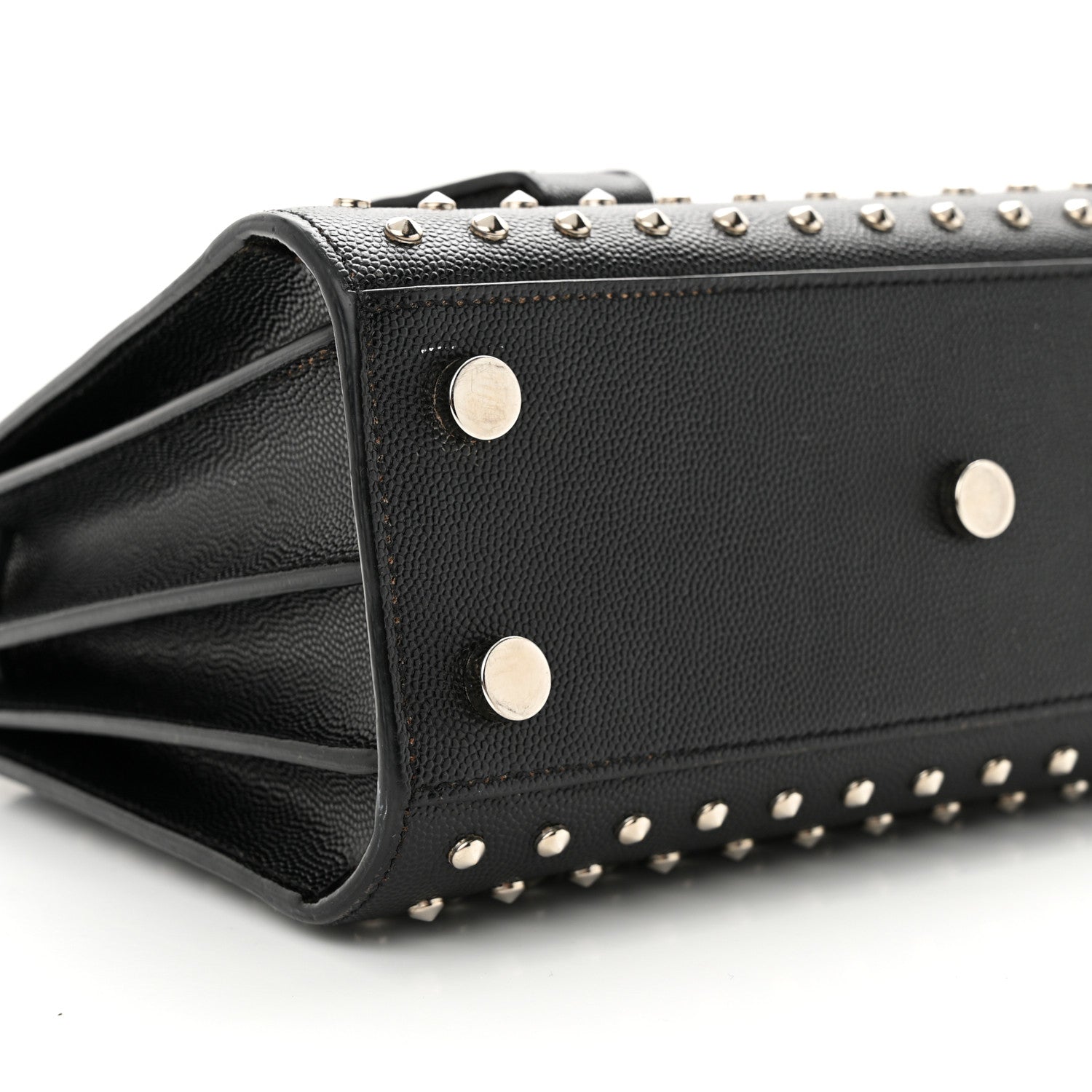 Saint Laurent SAINT LAURENT Calfskin Studded Nano Sac De Jour Black 8 of 18