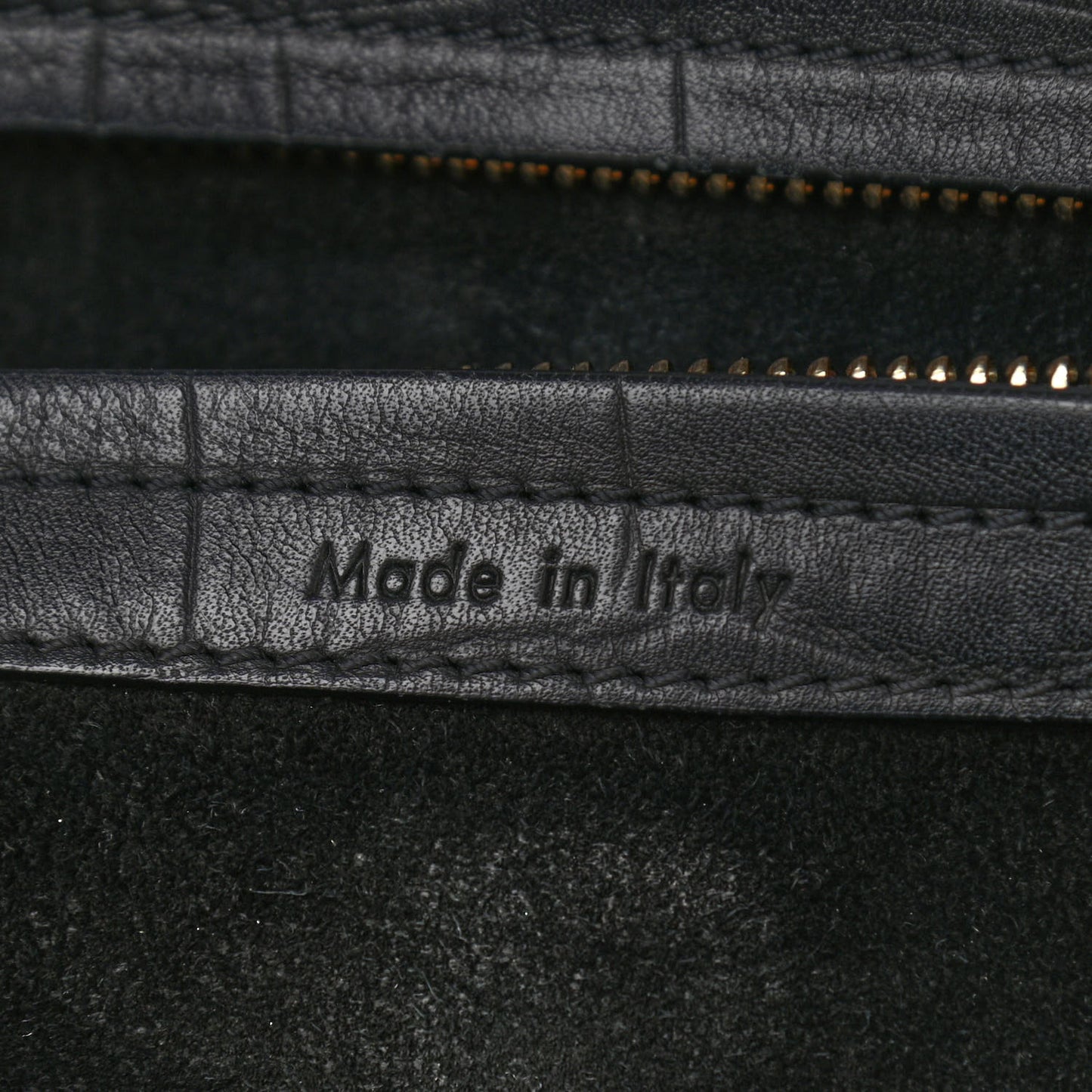 Calfskin Crocodile Embossed Medium Phantom Luggage Black