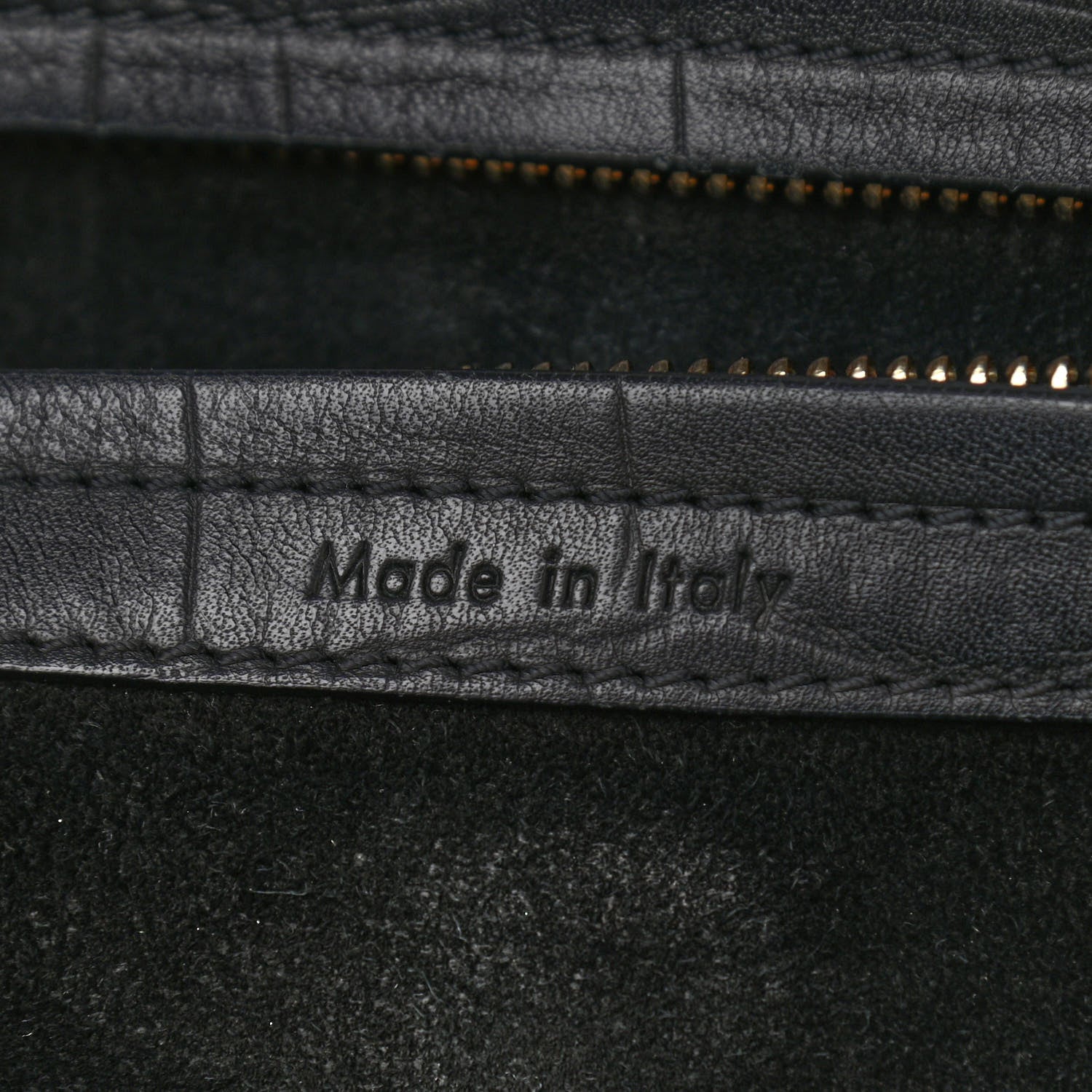 Celine Calfskin Crocodile Embossed Medium Phantom Luggage Black 7 of 15