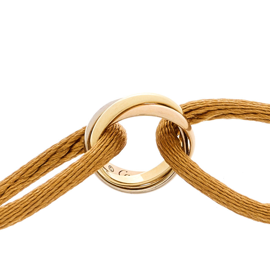 Cartier 18K Pink Yellow White Gold Trinity Adjustable Cord Bracelet Gold 3 of 9