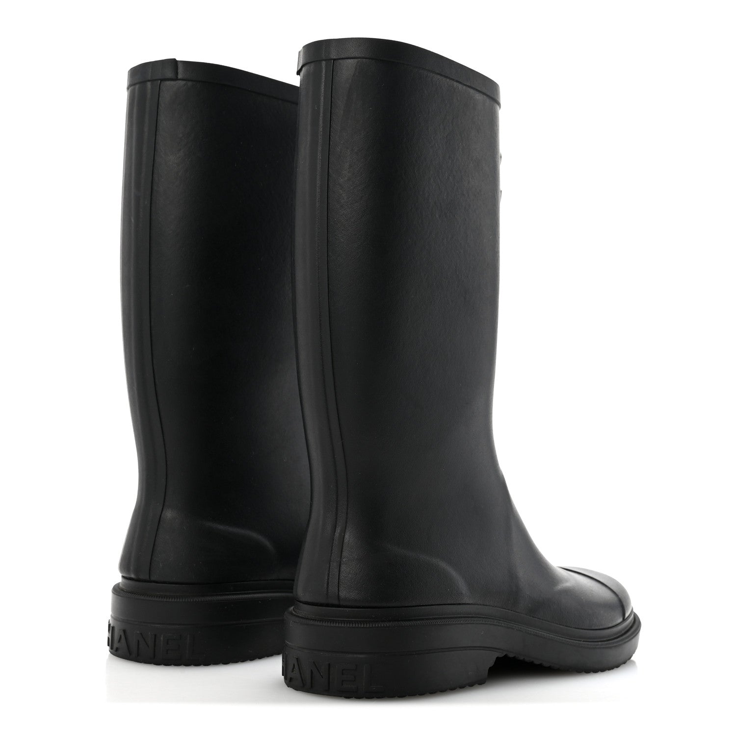 Chanel Caoutchouk CC High Boots 39 Black 5 of 9