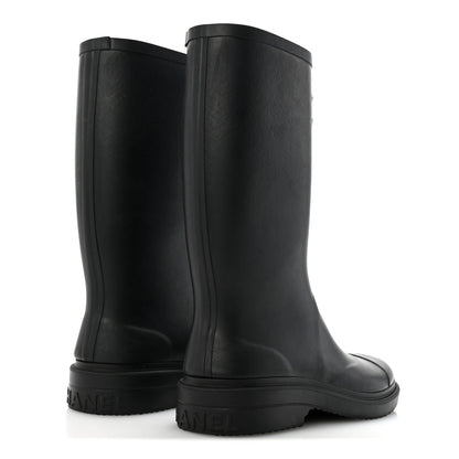 Chanel Caoutchouk CC High Boots 39 Black 5 of 9