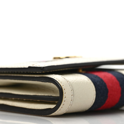 Gucci Textured Dollar Calfskin Web Ophidia Card Case Wallet Mystic White 6 of 8