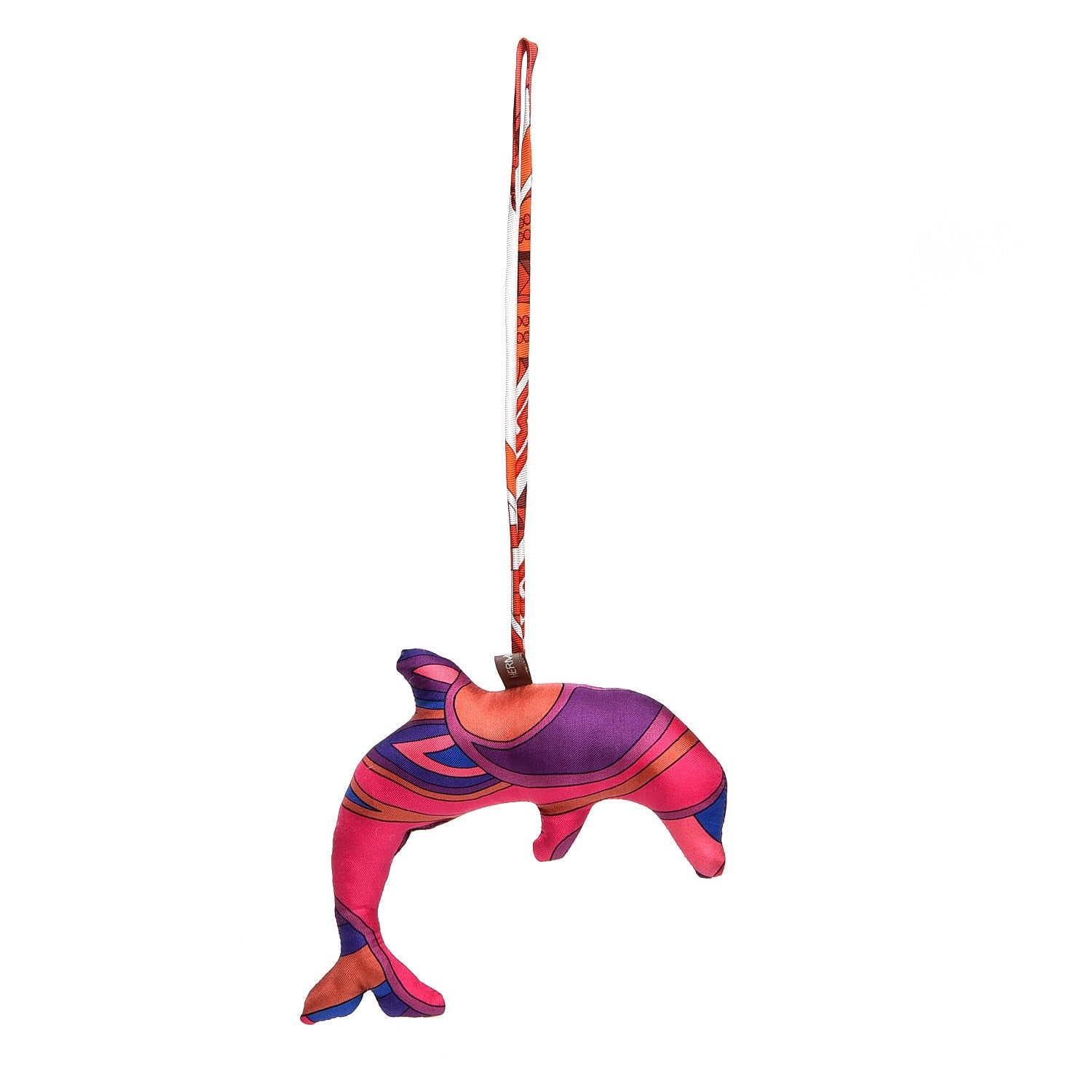 Hermes Silk Petit H Dolphin Ornament Charm 2 of 8
