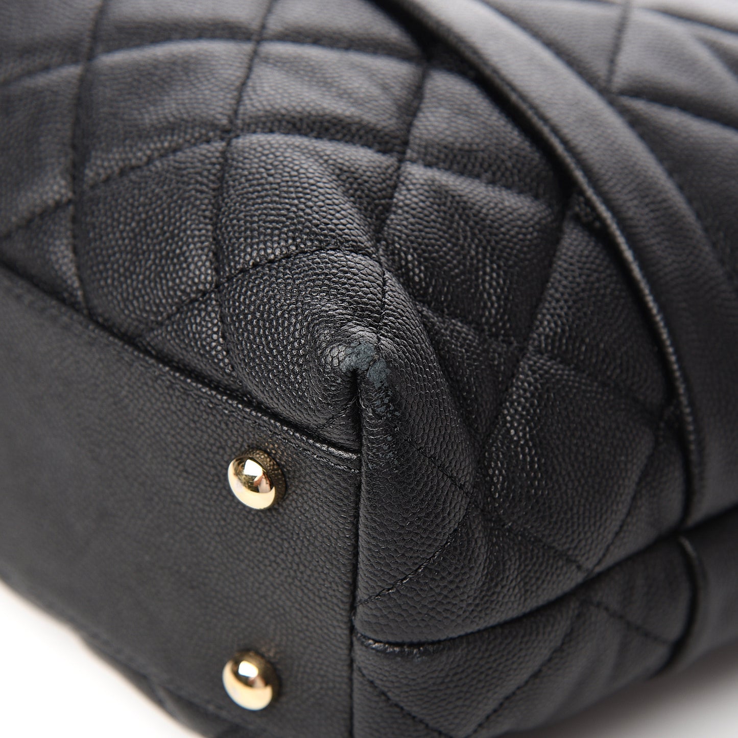 Caviar Quilted Rolled Up Tote Black