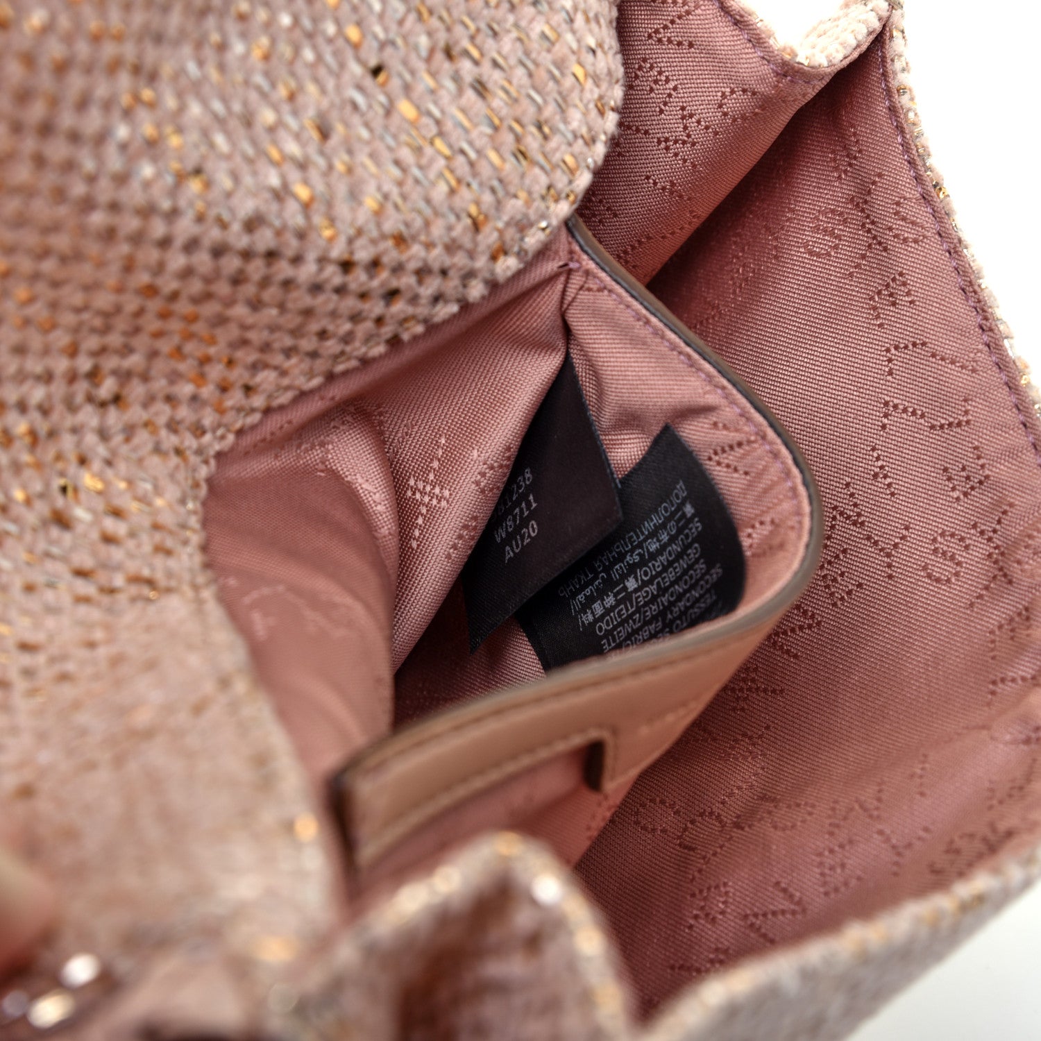 Stella McCartney Metallic Woven Raffia Falabella Mini Crossbody Pink 9 of 10