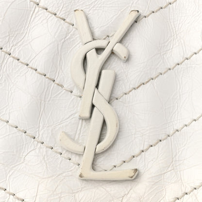 Saint Laurent Crinkled Calfskin Matelasse Monogram Medium Niki Chain Satchel Ivory 12 of 12