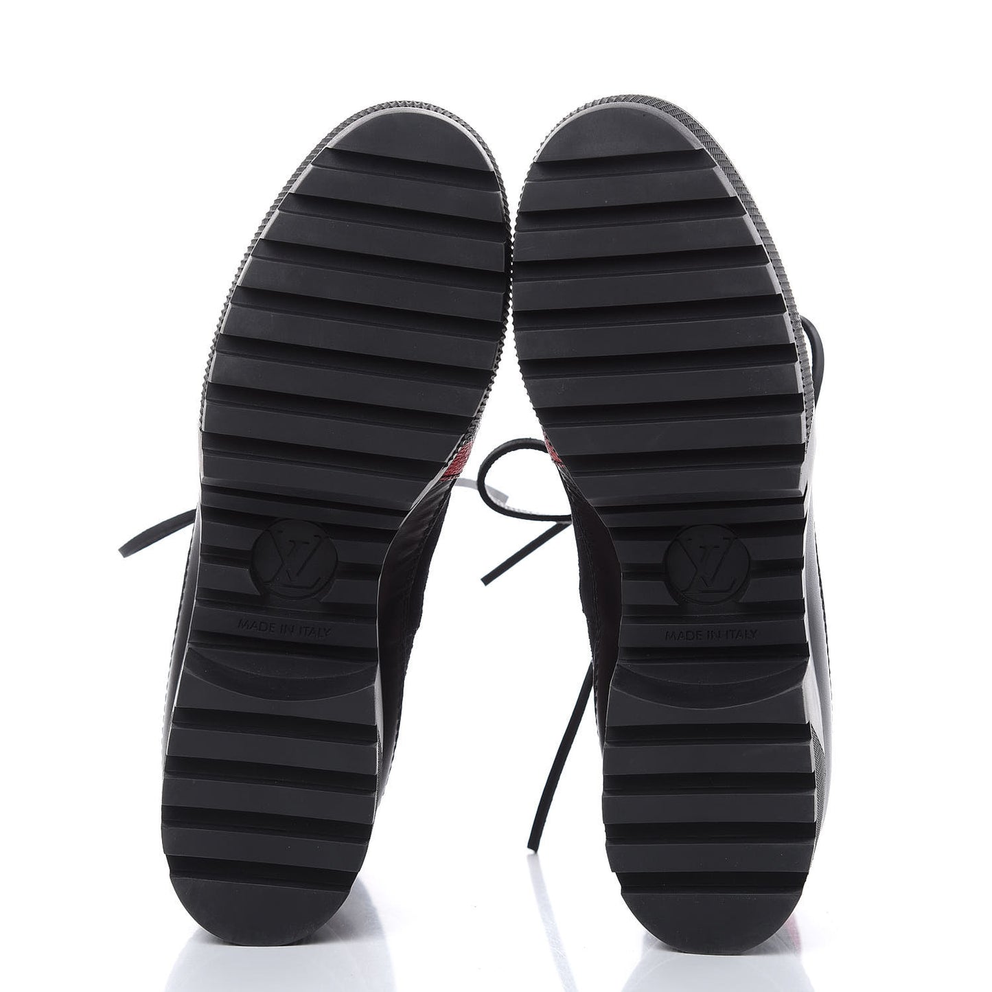 Suede Calfskin Damier Azur Overcloud Laureate Platform Desert Boots 38.5 Black