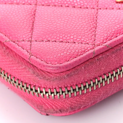 Chanel Caviar Quilted Zip Coin Purse Pink 10 of 17
