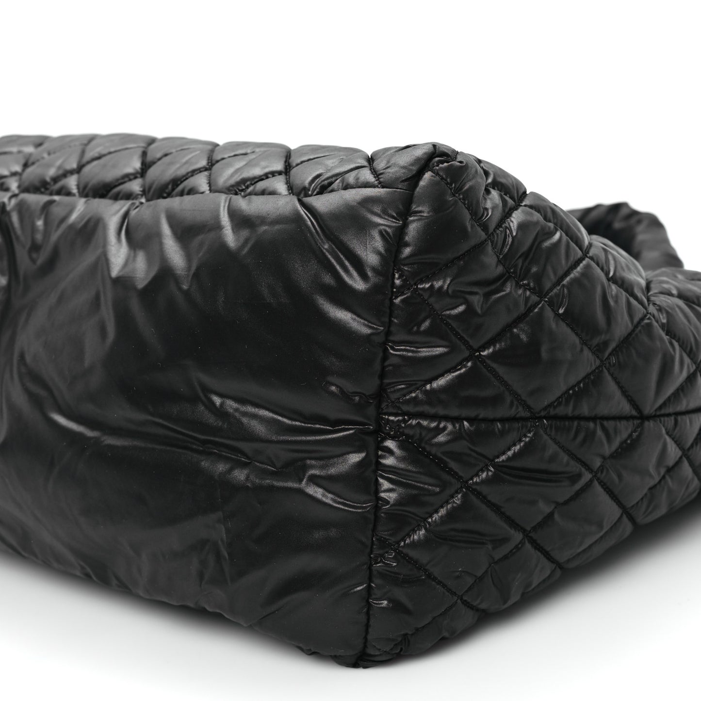 Nylon Quilted Large Coco Cocoon Tote Black