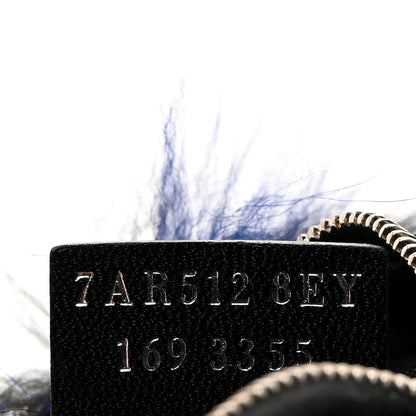 Fendi Tech Twill Calfskin Fox Mink Goat Fur Karlito Backpack Charm Black Multicolor 6 of 9