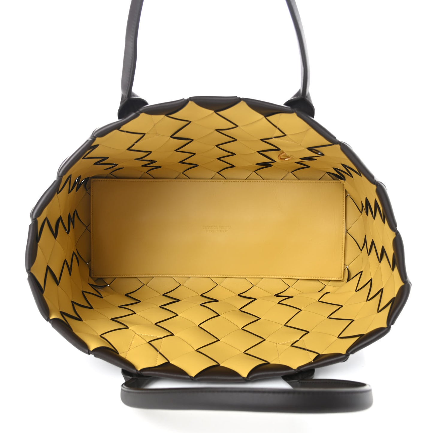 Nappa Intrecciato Maxi Cabat Tote Brown Yellow