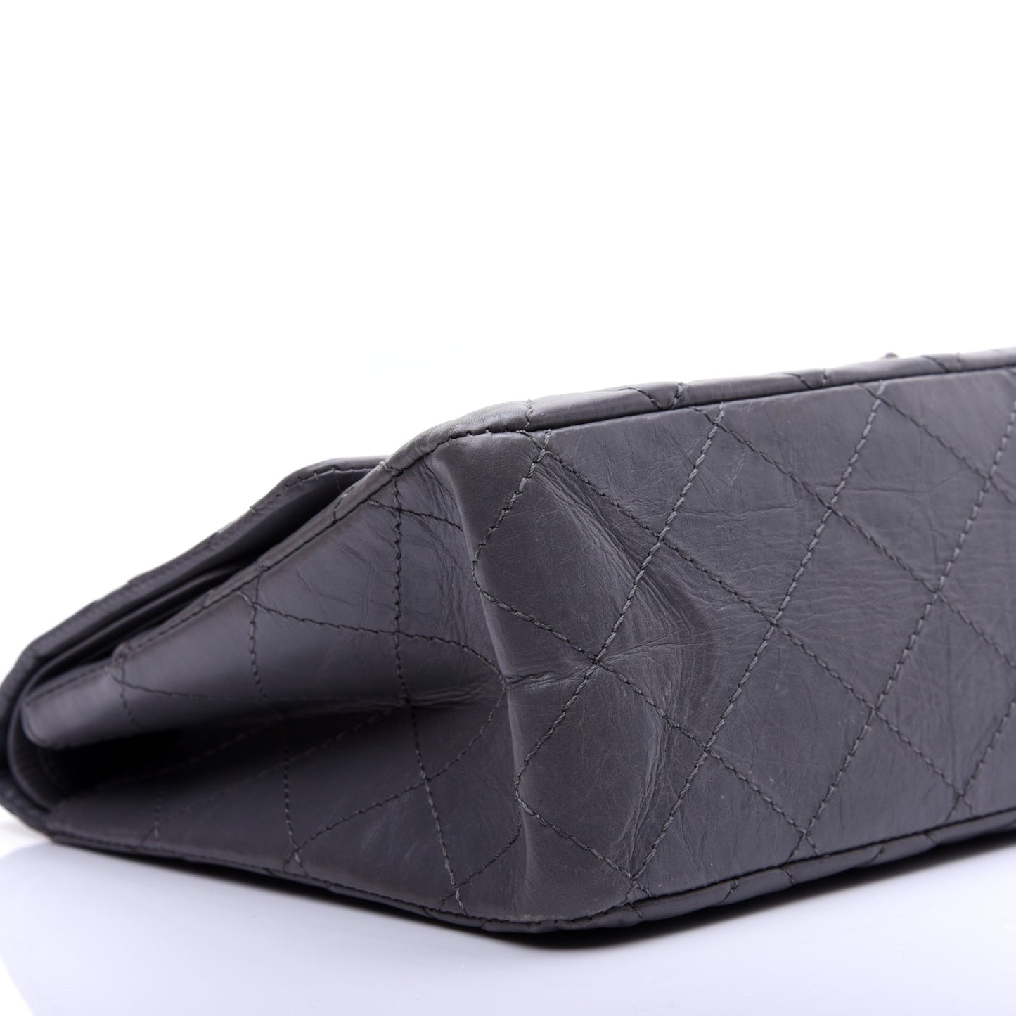 Aged Calfskin Quilted 2.55 Reissue 227 Flap Grey