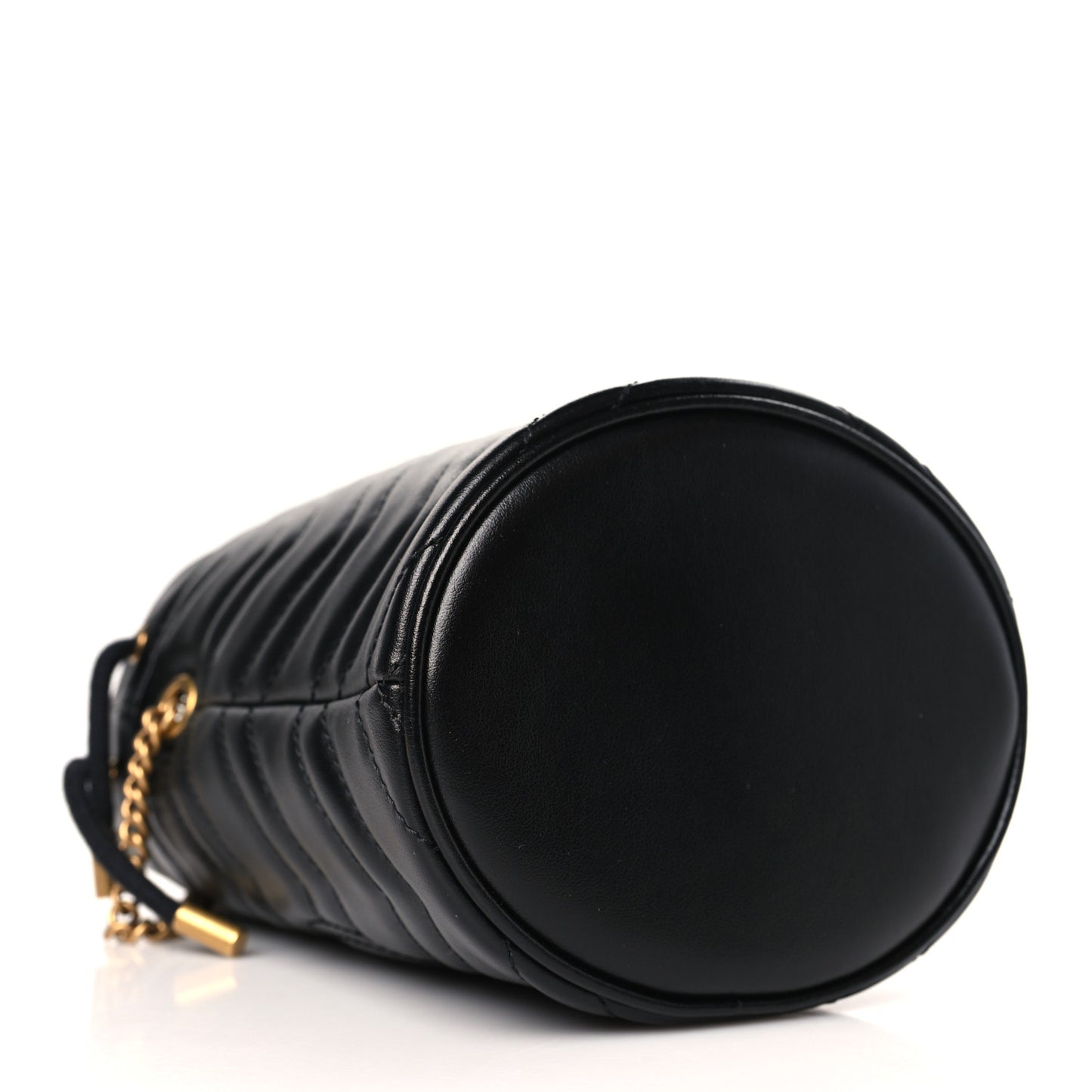 Calfskin Matelasse Mini GG Marmont 2.0 Bucket Bag Black
