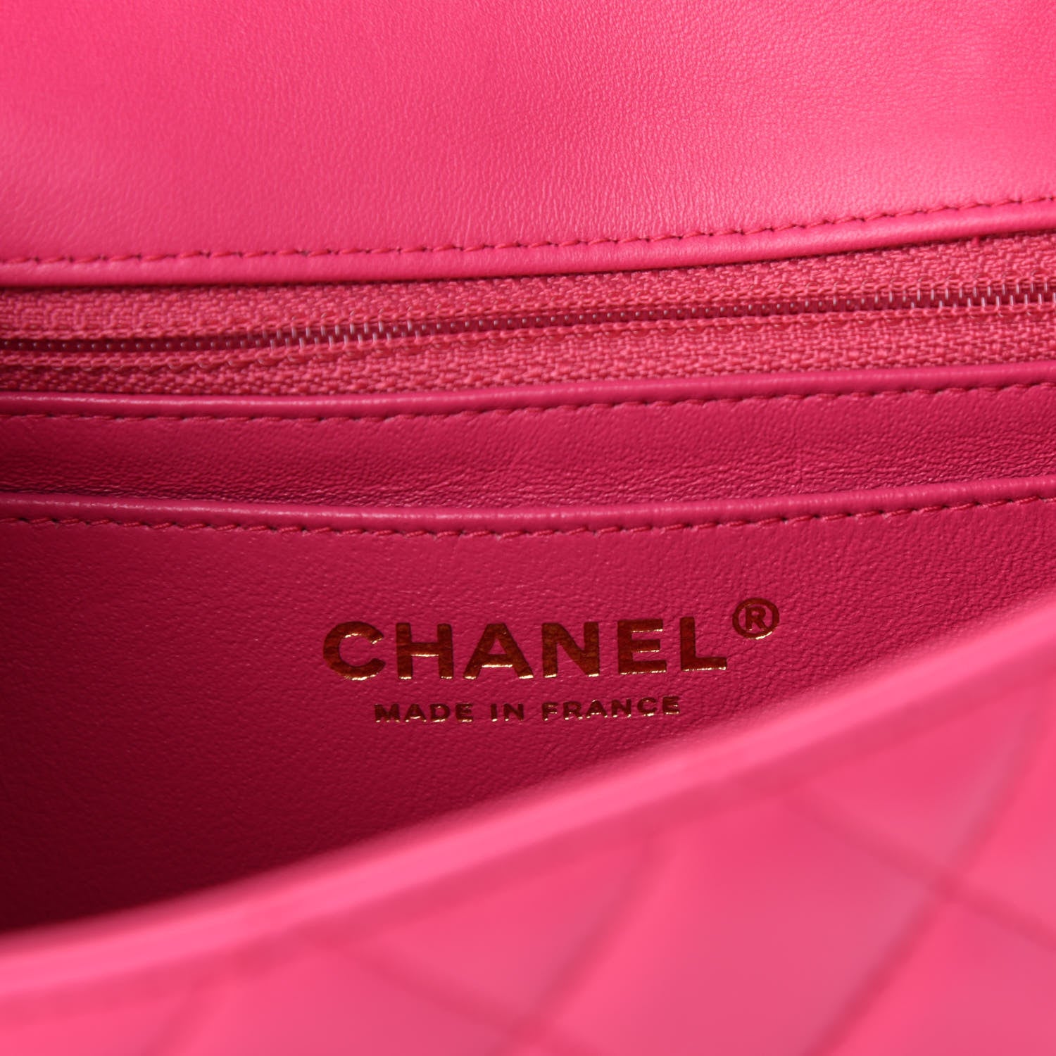 Chanel Lambskin Quilted Mini Rectangular Flap Dark Pink 8 of 11