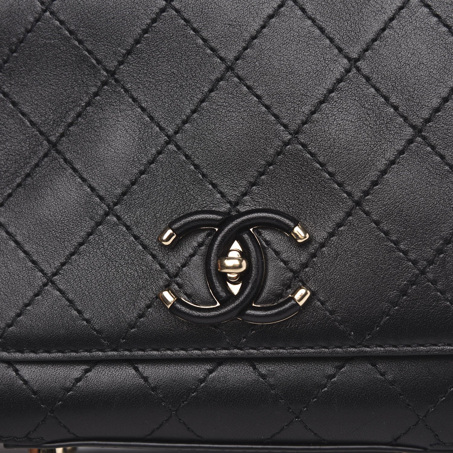 Chanel Calfskin Stitched Small Covered CC Flap Bag Black 7 of 11