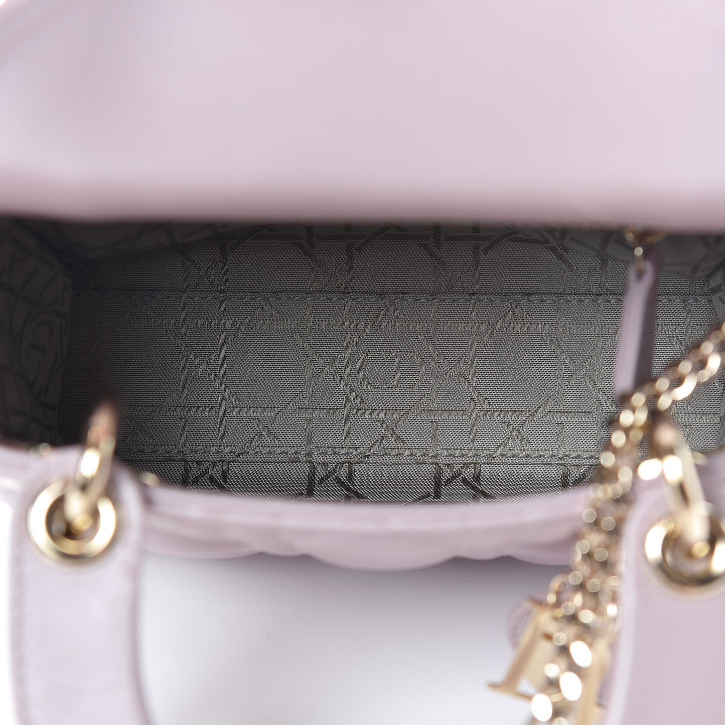 Metallic Lambskin Cannage Mini Lady Dior Lotus