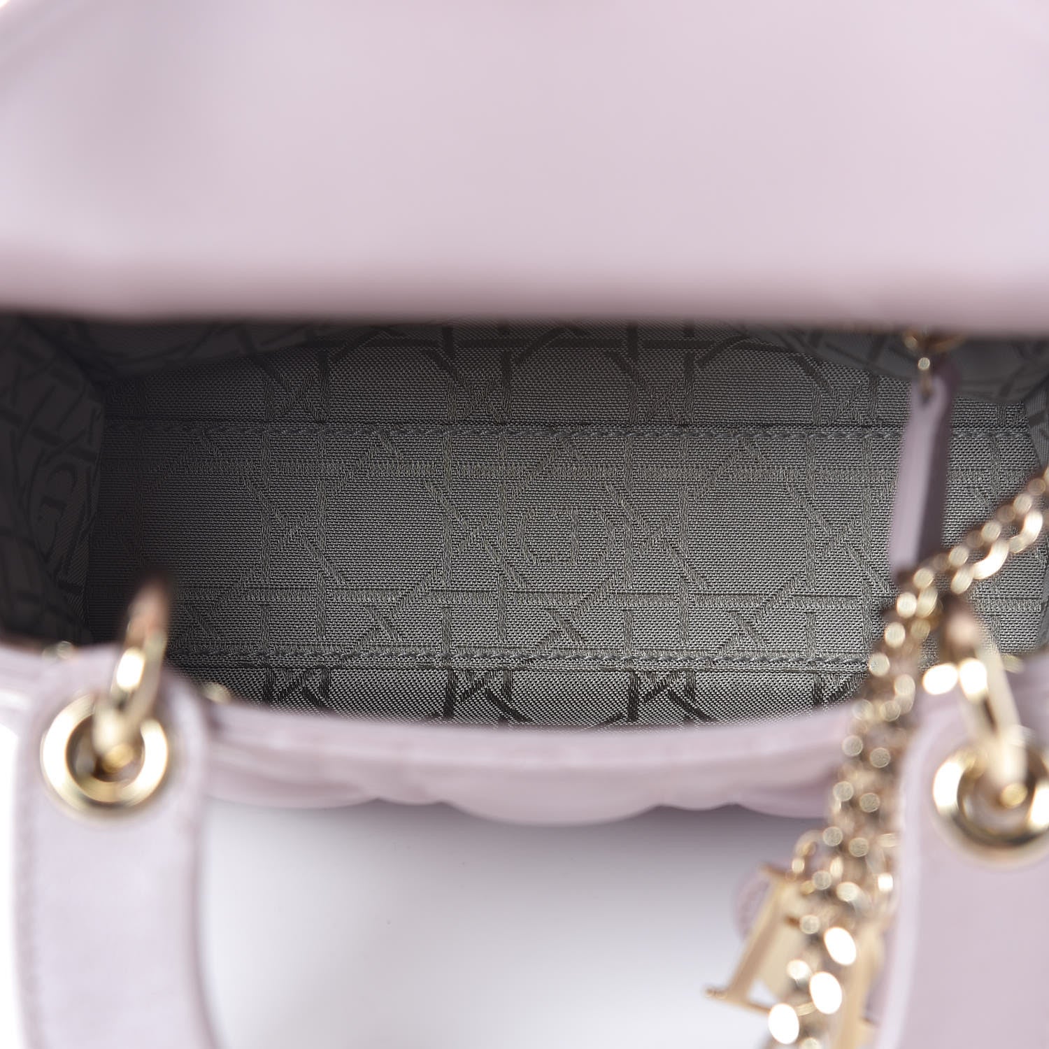 Christian Dior Metallic Lambskin Cannage Mini Lady Dior Lotus 7 of 11