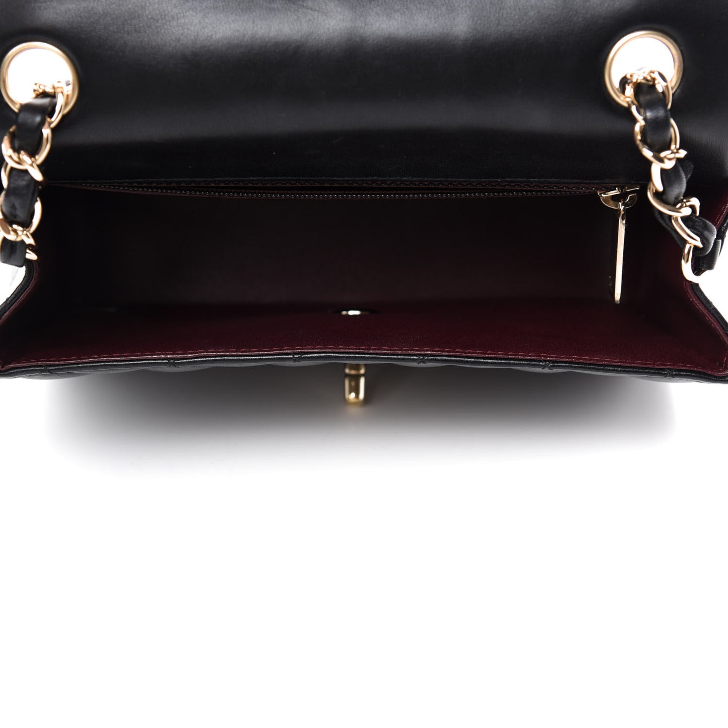 Lambskin Quilted Mini Rectangular Flap Black