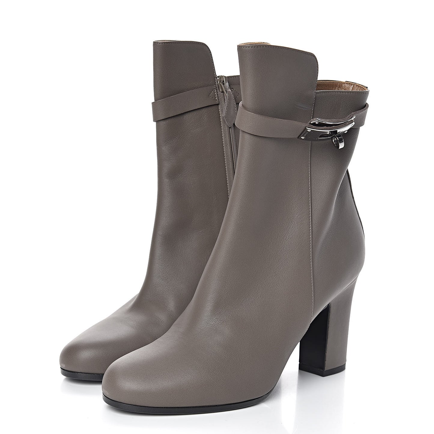 Calfskin Joueuse Ankle Boots 38.5 Etain