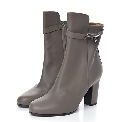 Hermes Calfskin Joueuse Ankle Boots 38.5 Etain 3 of 9