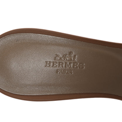 Hermes Calfskin Oasis Sandals 39 Gold 8 of 9