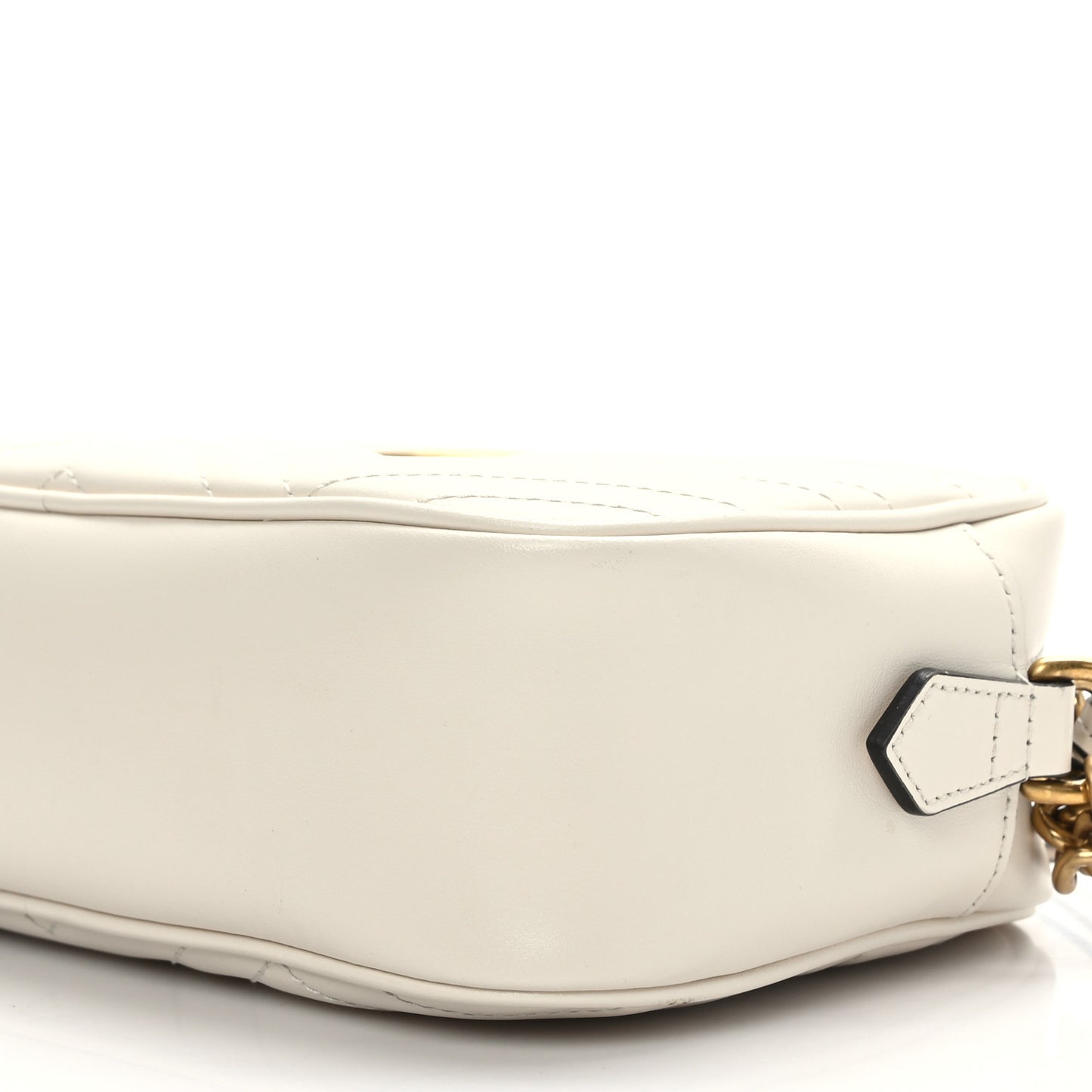 Calfskin Matelasse Small GG Marmont Chain Shoulder Bag White