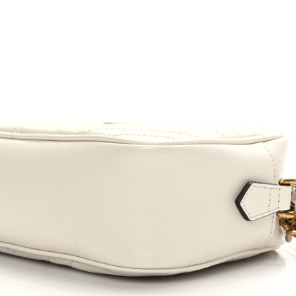 Gucci Calfskin Matelasse Small GG Marmont Chain Shoulder Bag White 10 of 10