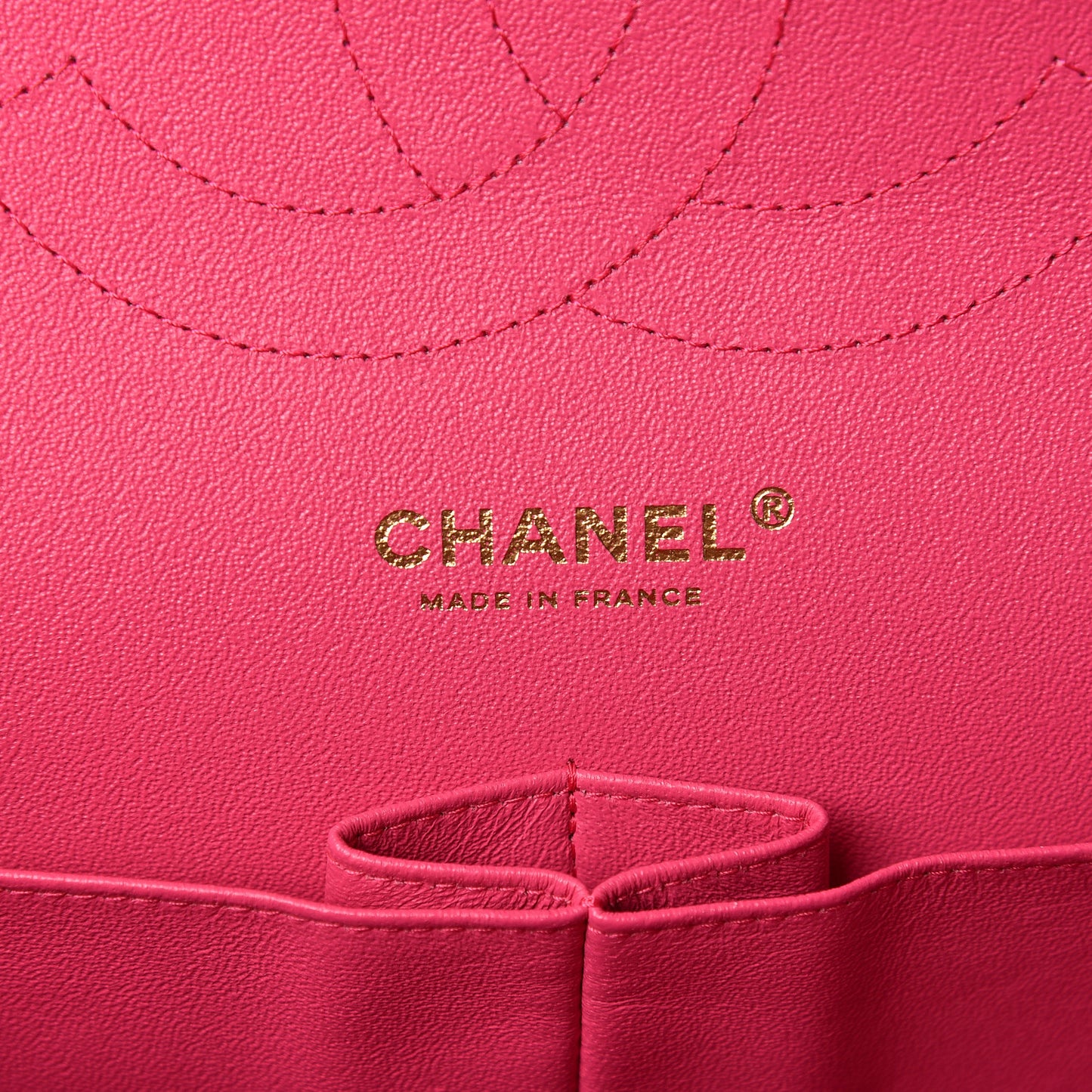 Lambskin Quilted Jumbo Double Flap Fuchsia