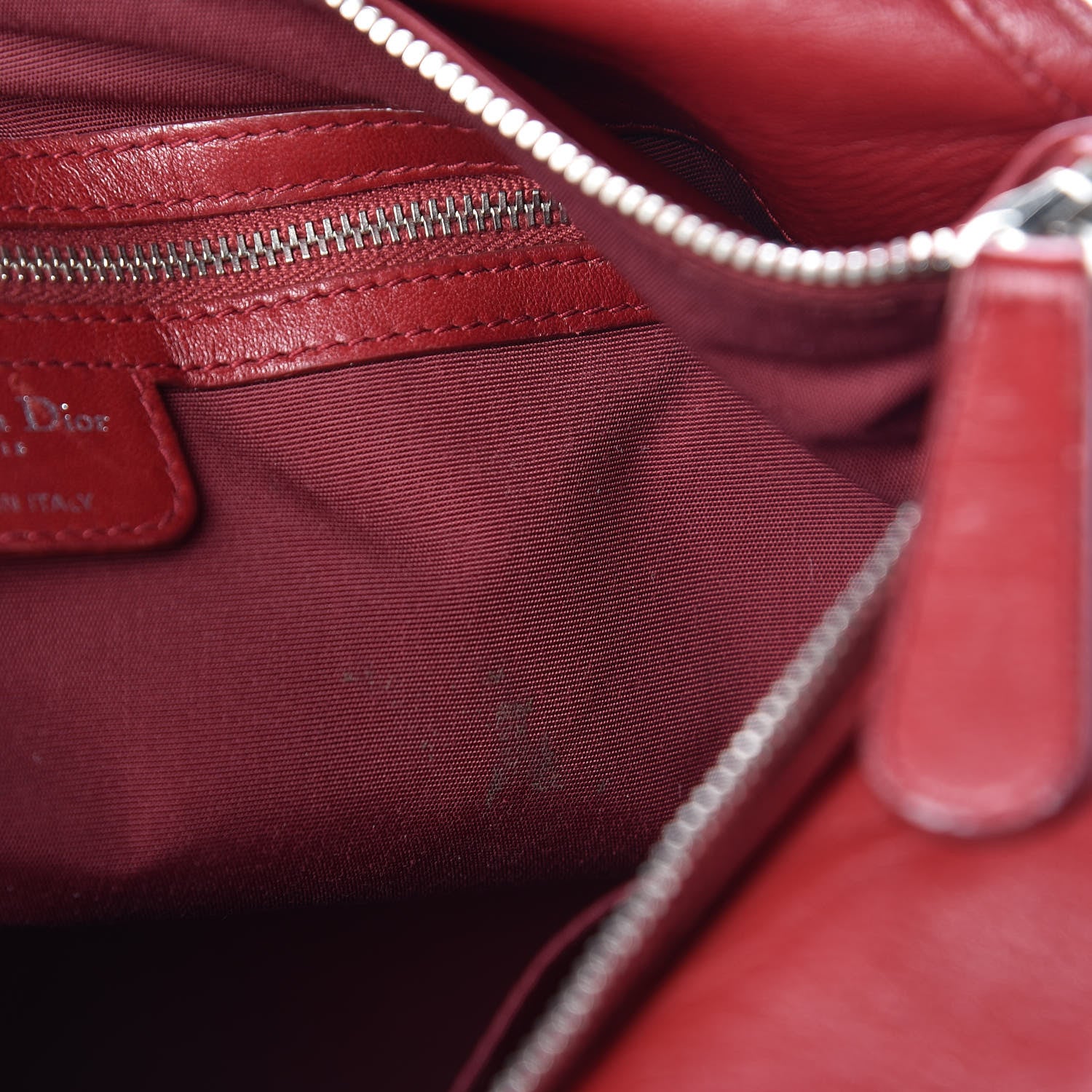 Christian Dior Lambskin Cannage Medium Granville Tote Red 12 of 22