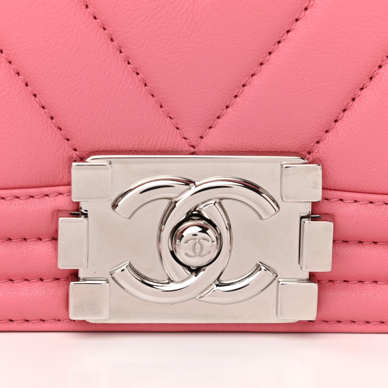 Chanel Lambskin Chevron Quilted New Medium Boy Flap Pink 9 of 10