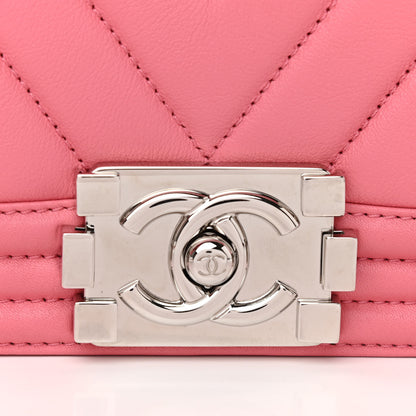 Chanel Lambskin Chevron Quilted New Medium Boy Flap Pink 9 of 10