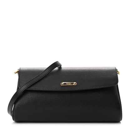 Fendi Vitello Elite Flap Crossbody Bag Black 1 of 14