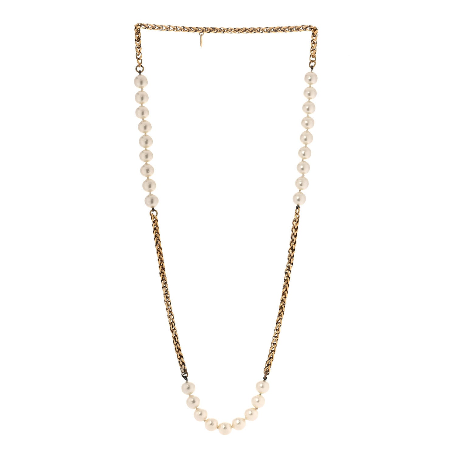 Chanel Pearl Chain Long Necklace Gold 3 of 5