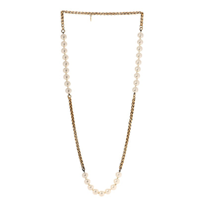 Chanel Pearl Chain Long Necklace Gold 3 of 5